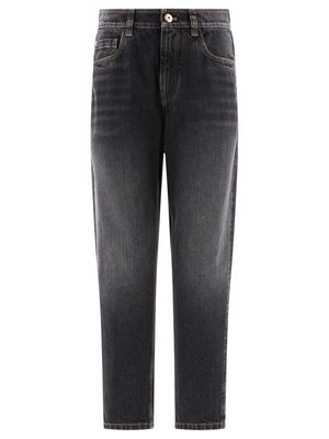 Brunello Cucinelli Button Detailed Tapered Jeans