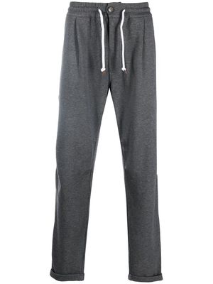 BRUNELLO CUCINELLI button-fastening cotton track pants - Grey