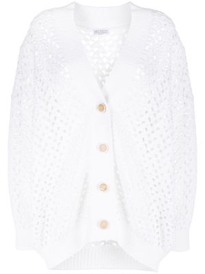 Brunello Cucinelli button-fastening knitted cardigan - White