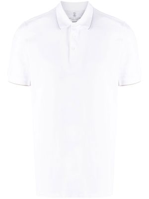 Brunello Cucinelli button-front short-sleeved polo shirt - White
