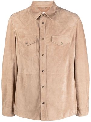 Brunello Cucinelli button-up suede shirt - Brown