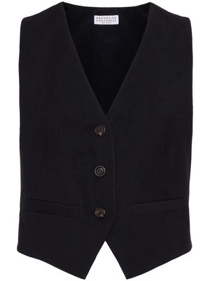Brunello Cucinelli button-up waistcoat - Black