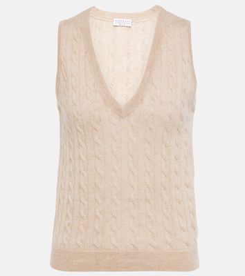 Brunello Cucinelli Cable-knit alpaca and cotton sweater vest
