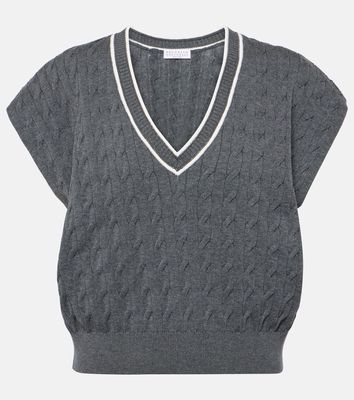 Brunello Cucinelli Cable-knit cotton sweater vest