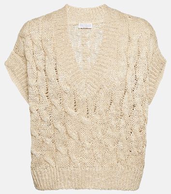 Brunello Cucinelli Cable-knit embellished sweater vest