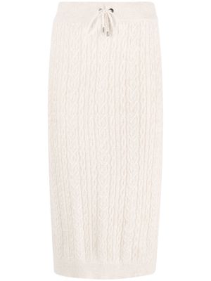 Brunello Cucinelli cable-knit midi skirt - Neutrals