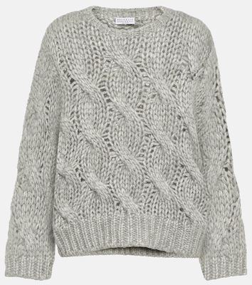Brunello Cucinelli Cable-knit mohair and wool-blend sweater