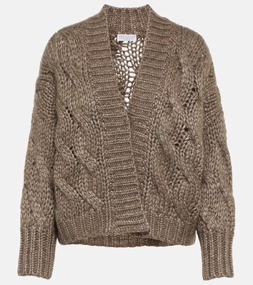 Brunello Cucinelli Cable-knit mohair-blend cardigan