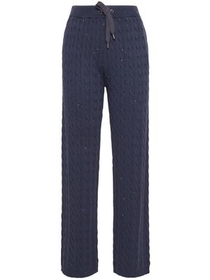 Brunello Cucinelli cable-knit trousers - Blue
