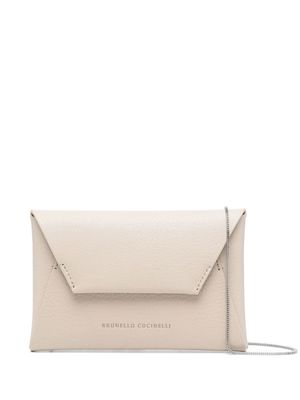 Brunello Cucinelli calf-leather envelope clutch bag - Neutrals