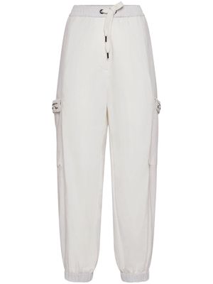 Brunello Cucinelli cargo cotton track pants - White