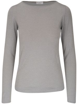 Brunello Cucinelli cashmere-blend knitted T-shirt - Grey