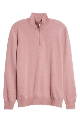 Brunello Cucinelli Cashmere Half Zip Sweater in Cev58 Rose