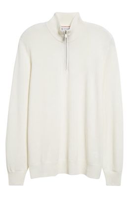 Brunello Cucinelli Cashmere Half Zip Sweater in Co312 Panama/Nebbia