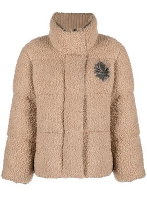 Brunello Cucinelli cashmere-knit down jacket - Brown