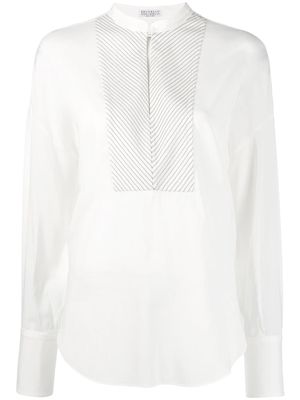 Brunello Cucinelli chain bib shirt - White