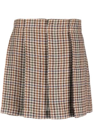 Brunello Cucinelli check pattern pleated skirt - Neutrals