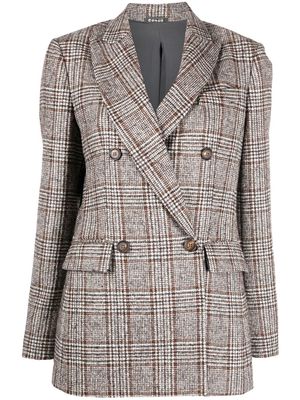 Brunello Cucinelli checked double-breasted jacket - Grey