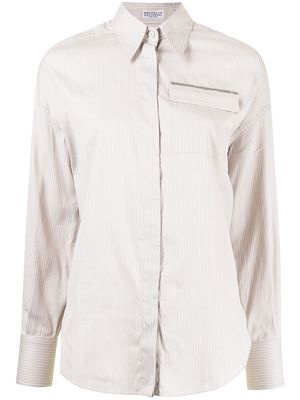Brunello Cucinelli chest flap pocket shirt - Neutrals