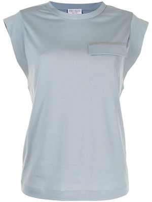 Brunello Cucinelli chest flap pocket T-shirt - Blue