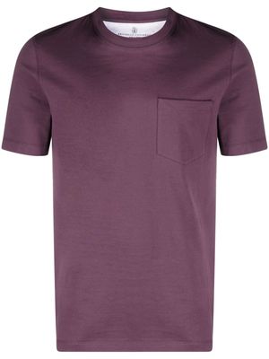 Brunello Cucinelli chest-pocket cotton T-shirt - Red
