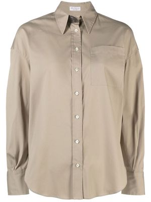 Brunello Cucinelli chest-pocket long-sleeve shirt - Neutrals