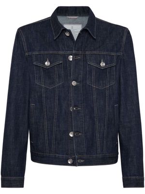 Brunello Cucinelli classic-collar cotton denim jacket - Blue