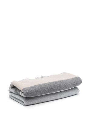 Brunello Cucinelli colour-block cashmere blanket - Grey