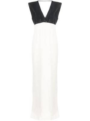Brunello Cucinelli colour-block sleeveless gown - Neutrals