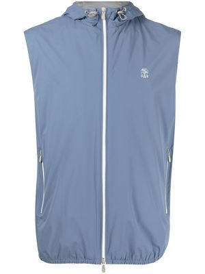 Brunello Cucinelli contrast-sleeve lightweight jacket - Blue