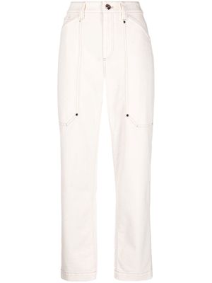 Brunello Cucinelli contrast-stitching straight-leg jeans - Neutrals