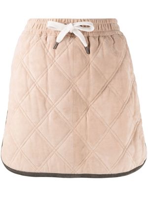 Brunello Cucinelli contrast-trim quilted skirt - Pink