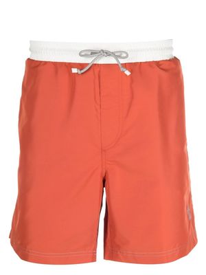 Brunello Cucinelli contrasting waistband shorts - Orange