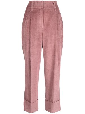 Brunello Cucinelli corduroy cropped tapered trousers - Pink