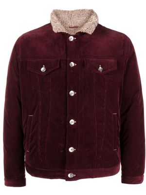 Brunello Cucinelli corduroy shearling-lining shirt jacket - Red