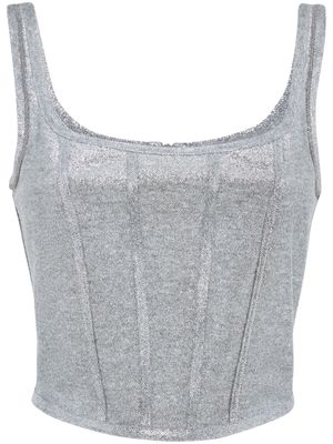 Brunello Cucinelli corset jersey cropped top - Silver