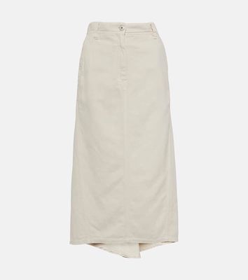 Brunello Cucinelli Cotton and linen midi skirt