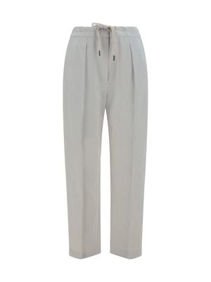 Brunello Cucinelli Cotton And Linen Trousers With Pleats