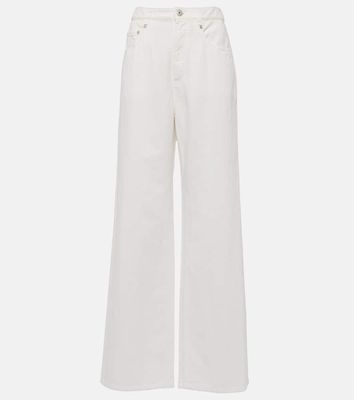 Brunello Cucinelli Cotton and linen wide-leg pants