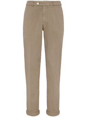 Brunello Cucinelli cotton-blend trousers - Neutrals