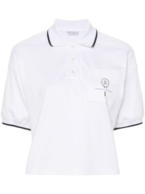 Brunello Cucinelli cotton cropped polo shirt - White