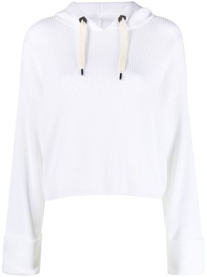 Brunello Cucinelli cotton drawstring hoodie - White
