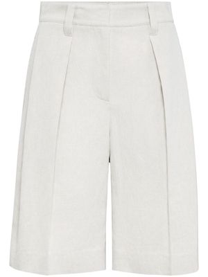 Brunello Cucinelli cotton-linen bermuda shorts - White