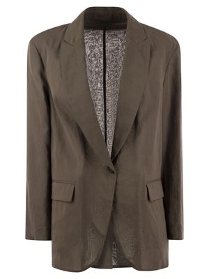 Brunello Cucinelli Cotton Organza Jacket With Jewellery