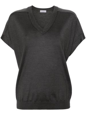 Brunello Cucinelli crew-neck knitted T-shirt - Grey
