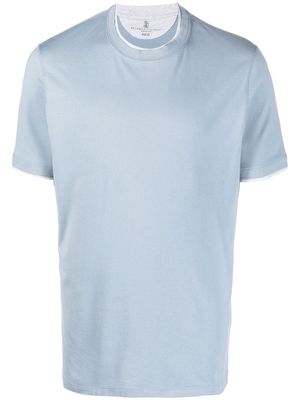 Brunello Cucinelli crew neck short-sleeved T-shirt - Blue