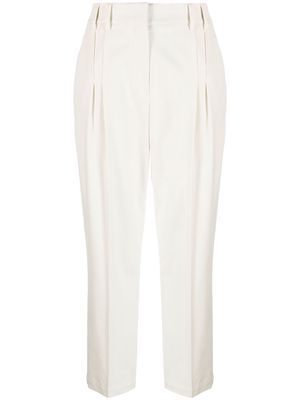 Brunello Cucinelli cropped cotton trousers - Neutrals