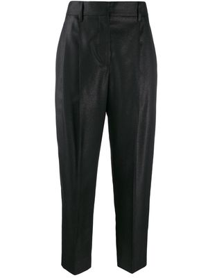 Brunello Cucinelli cropped high-rise trousers - Black