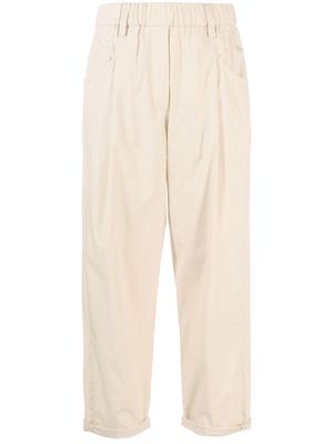 Brunello Cucinelli cropped pleated trousers - Neutrals