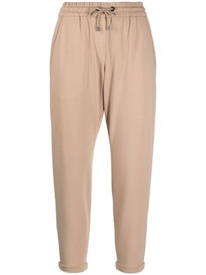 Brunello Cucinelli cropped track pants - Brown